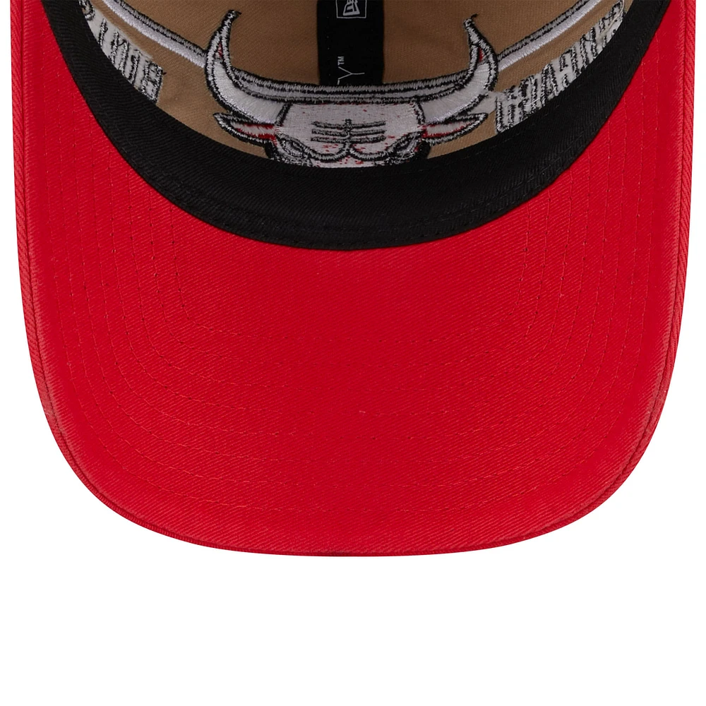 Casquette réglable New Era pour hommes, beige/rouge, Chicago Bulls 2024 NBA Draft 9TWENTY