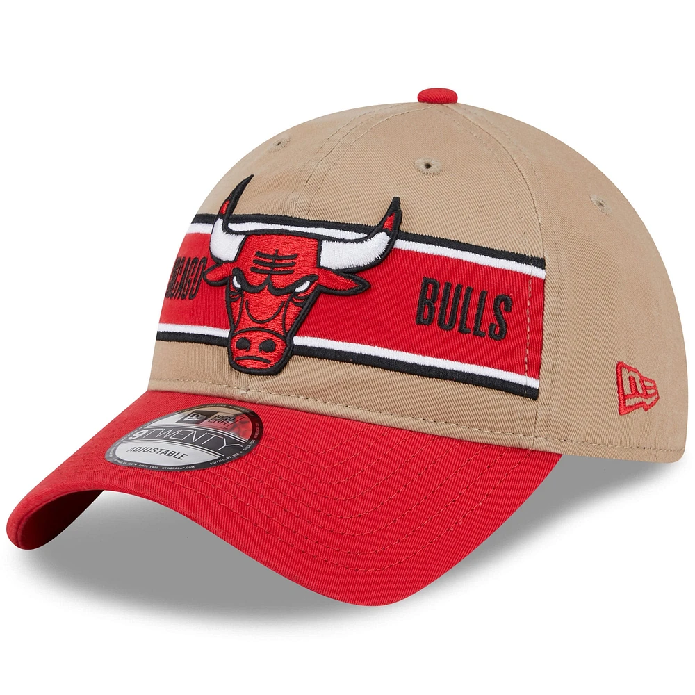 Men's New Era Tan/Red Chicago Bulls 2024 NBA Draft 9TWENTY Adjustable Hat