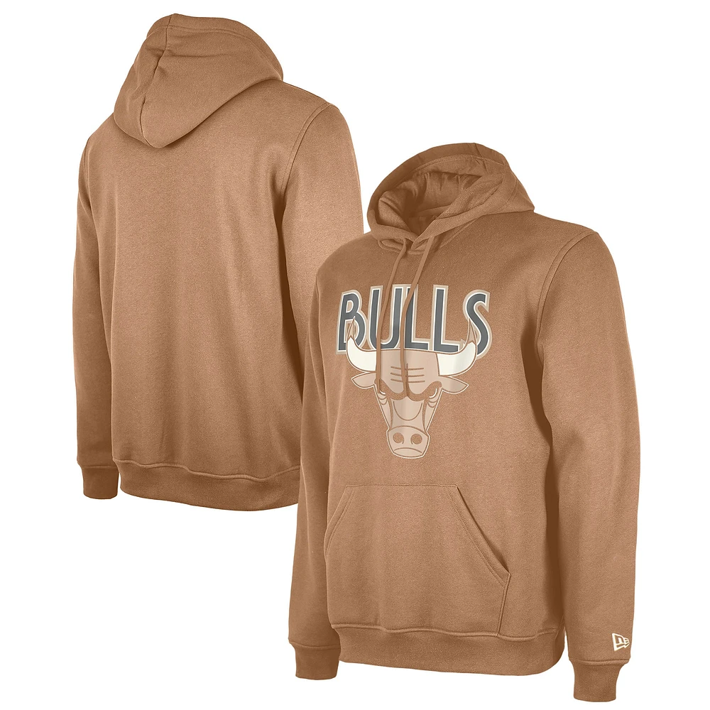 Men's New Era Tan Chicago Bulls 2024/25 City Edition Pullover Hoodie