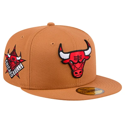 Casquette ajustée 59FIFTY Chicago Bulls de New Era pour homme, coloris marron