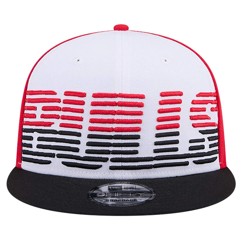 Casquette Snapback 9FIFTY Chicago Bulls Throwback Gradient Tech Font New Era pour hommes, blanc/noir