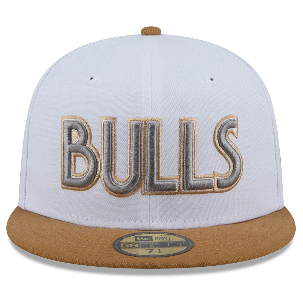 Men's New Era  White Chicago Bulls 2024/25 City Edition 59FIFTY Fitted Hat