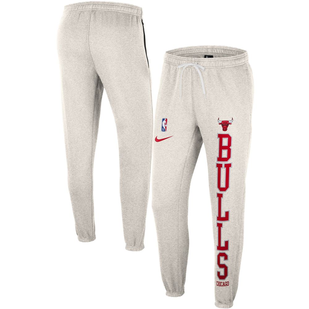 Men's Nike Ash/Red Chicago Bulls 75th Anniversary Courtside Fleece Pants