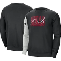 Men's Nike Black/Heather Gray Chicago Bulls Courtside Versus Force & Flight Pullover Sweatshirt