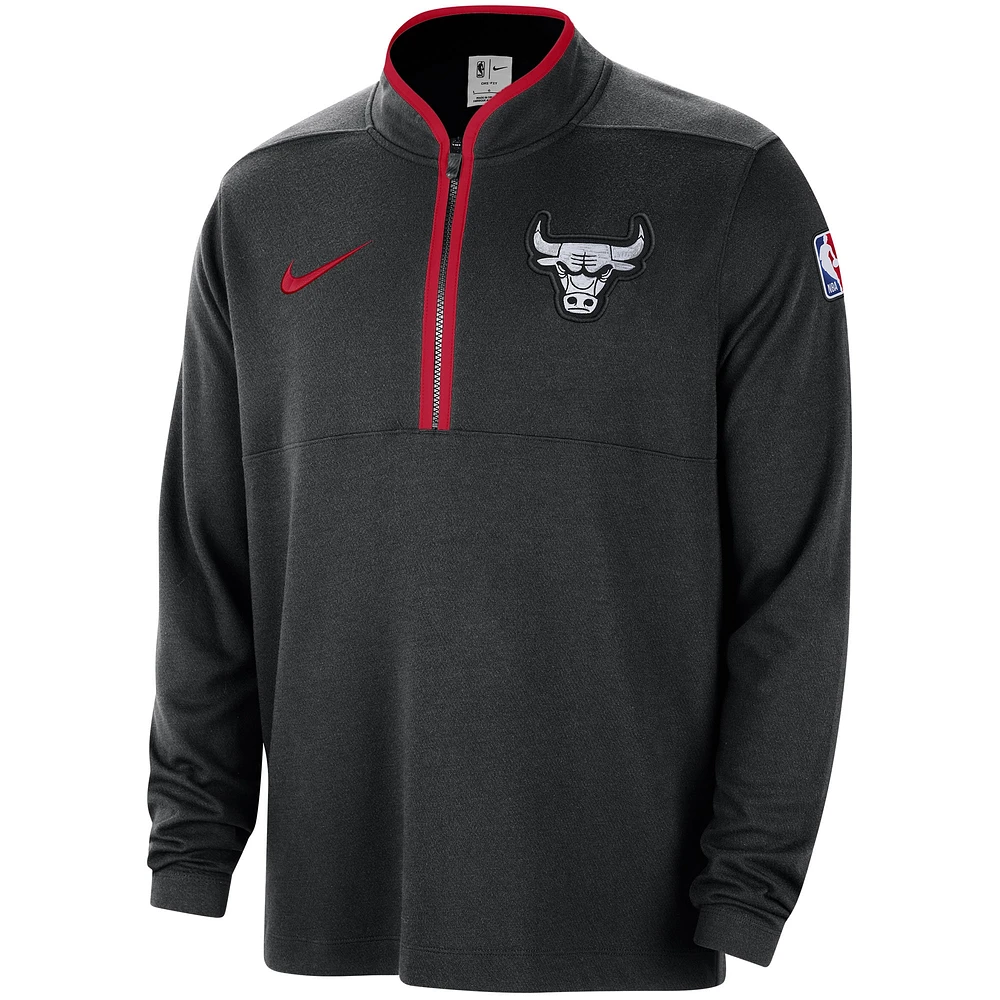 Men's Nike Black Chicago Bulls 2023/24 City Edition Authentic Coaches Half-Zip Top