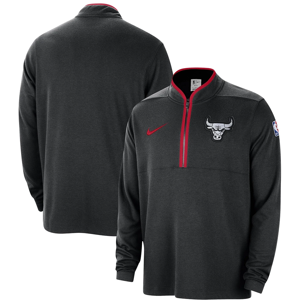 Men's Nike Black Chicago Bulls 2023/24 City Edition Authentic Coaches Half-Zip Top