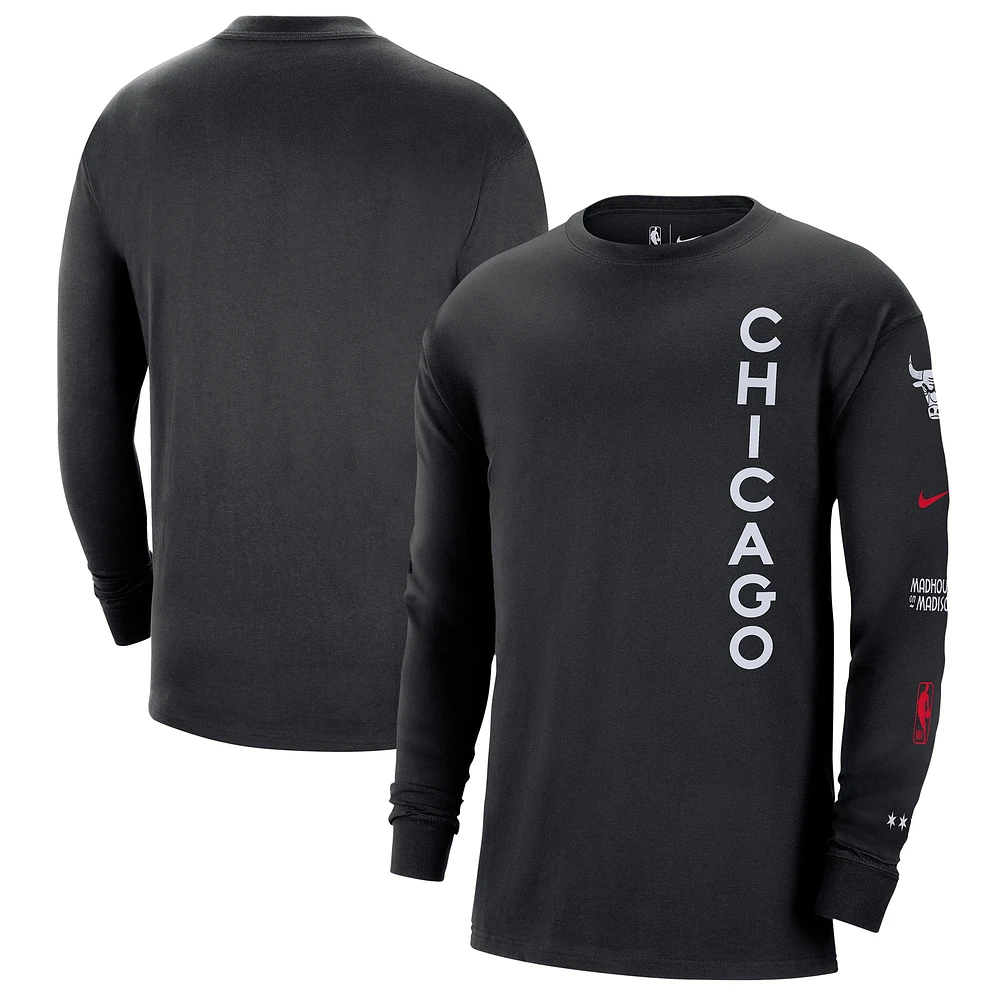 Men's Nike Black Chicago Bulls 2023/24 City Edition Max90 Expressive Long Sleeve T-Shirt