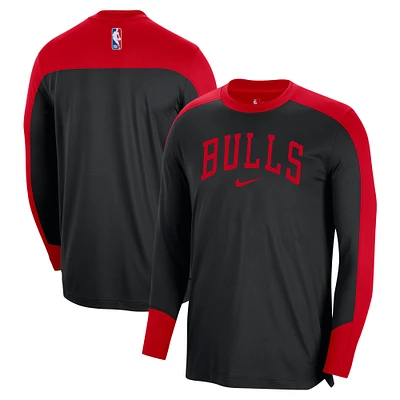 Men's Nike Black Chicago Bulls 2024/25 Authentic Pre-Game Legend Long Sleeve Shooting Shirt