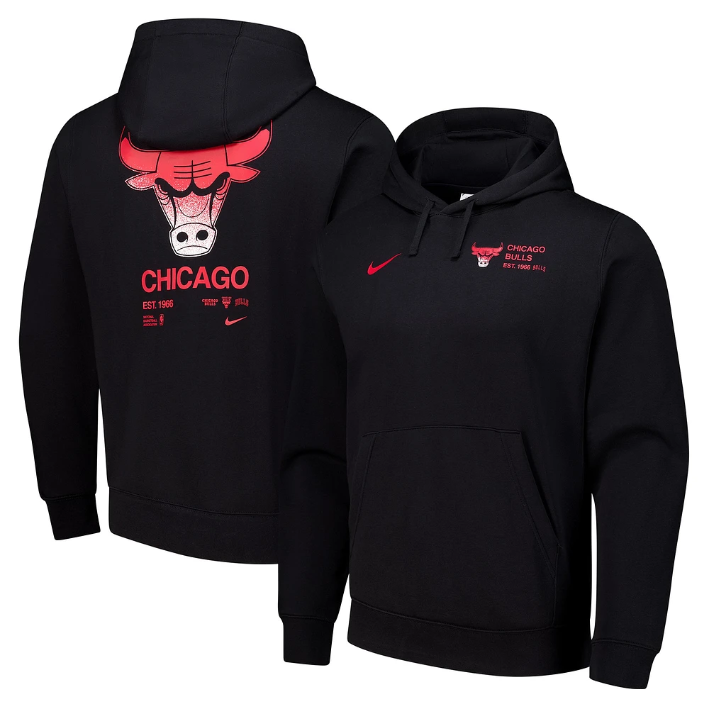 Sweat à capuche Nike Chicago Bulls Courtside Club pour homme, noir