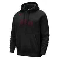 Chandail à capuchon fendu Courtside Versus Stitch des Chicago Bulls de Nike pour homme, noir