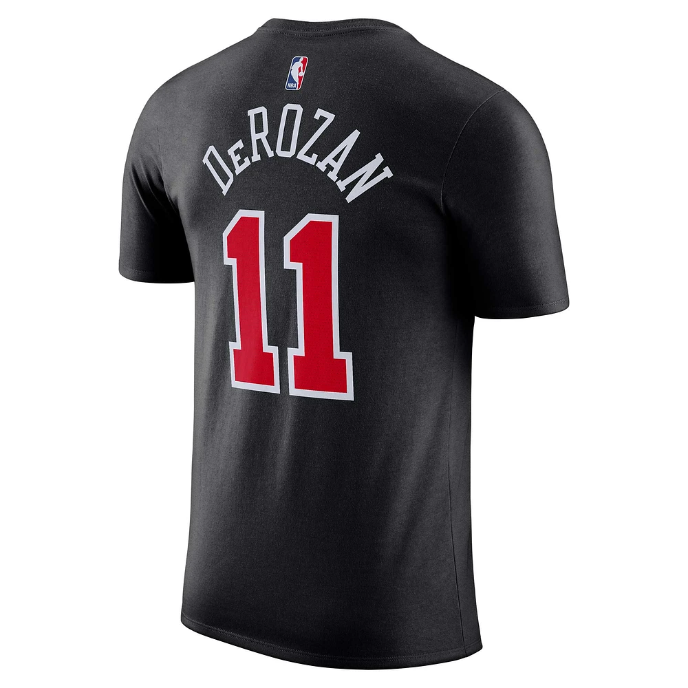 T-shirt avec nom et numéro Nike DeMar DeRozan pour homme, noir, Chicago Bulls 2023/24 City Edition