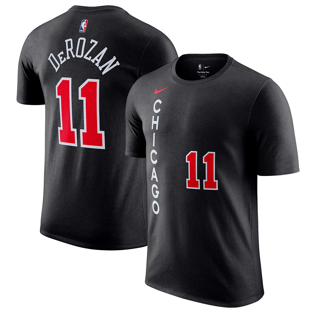 T-shirt avec nom et numéro Nike DeMar DeRozan pour homme, noir, Chicago Bulls 2023/24 City Edition