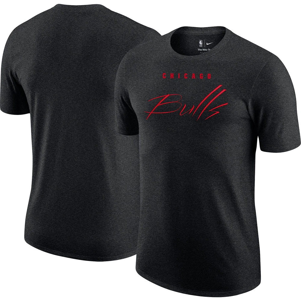 T-shirt Nike Chicago Bulls Courtside Versus Flight Max90 pour homme, noir chiné