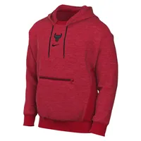 Men's Nike Heather Red Chicago Bulls Courtside Versus Flight Pullover Hoodie