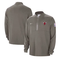 Men's Nike Olive Chicago Bulls Authentic Performance Half-Zip Jacket