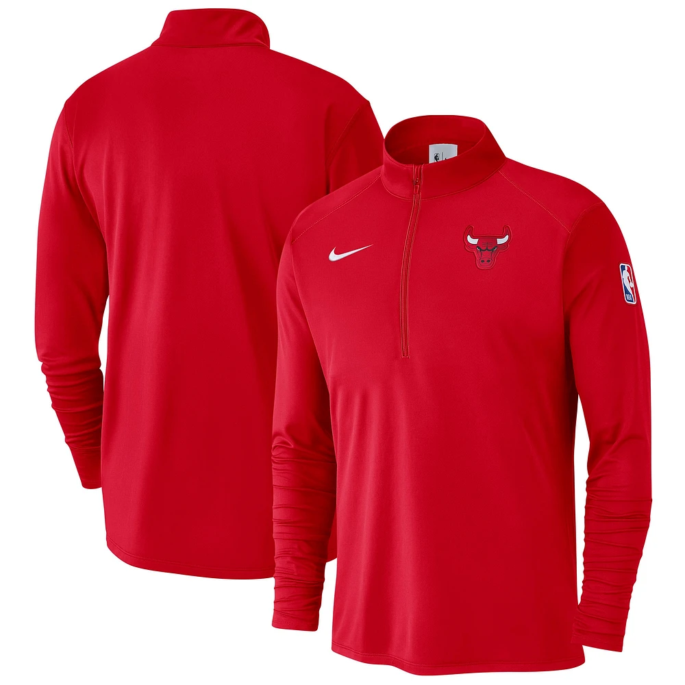 Haut Nike Courtside Performance à demi-zip pour homme Chicago Bulls 2024/25 Red