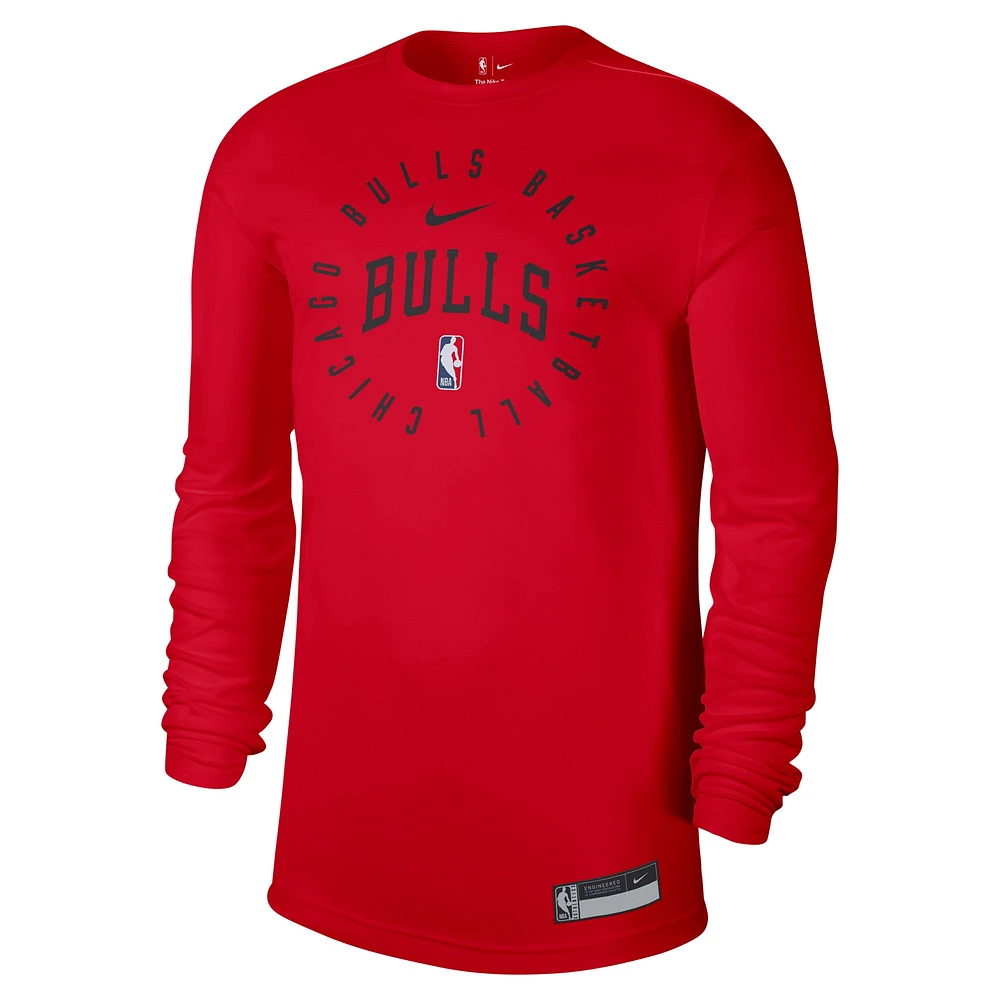 Men's Nike Red Chicago Bulls 2024/25 Legend On-Court Practice Long Sleeve T-Shirt