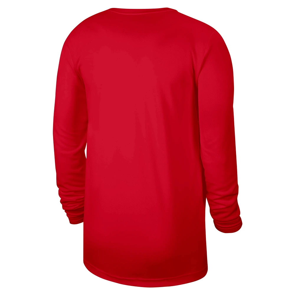 Men's Nike Red Chicago Bulls 2024/25 Legend On-Court Practice Long Sleeve T-Shirt