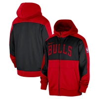 Sweat à capuche entièrement zippé Nike Red Chicago Bulls Authentic On-Court Showtime Performance pour homme