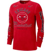 Men's Nike Red Chicago Bulls Courtside Retro Elevated Long Sleeve T-Shirt