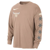 Men's Nike Tan Chicago Bulls 2024/25 City Edition Courtside Max90 Heavyweight Long Sleeve T-Shirt