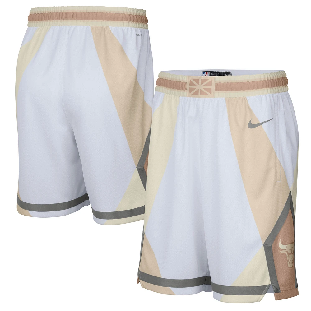 Short Nike Chicago Bulls City Edition Swingman pour homme, blanc, 2024/25