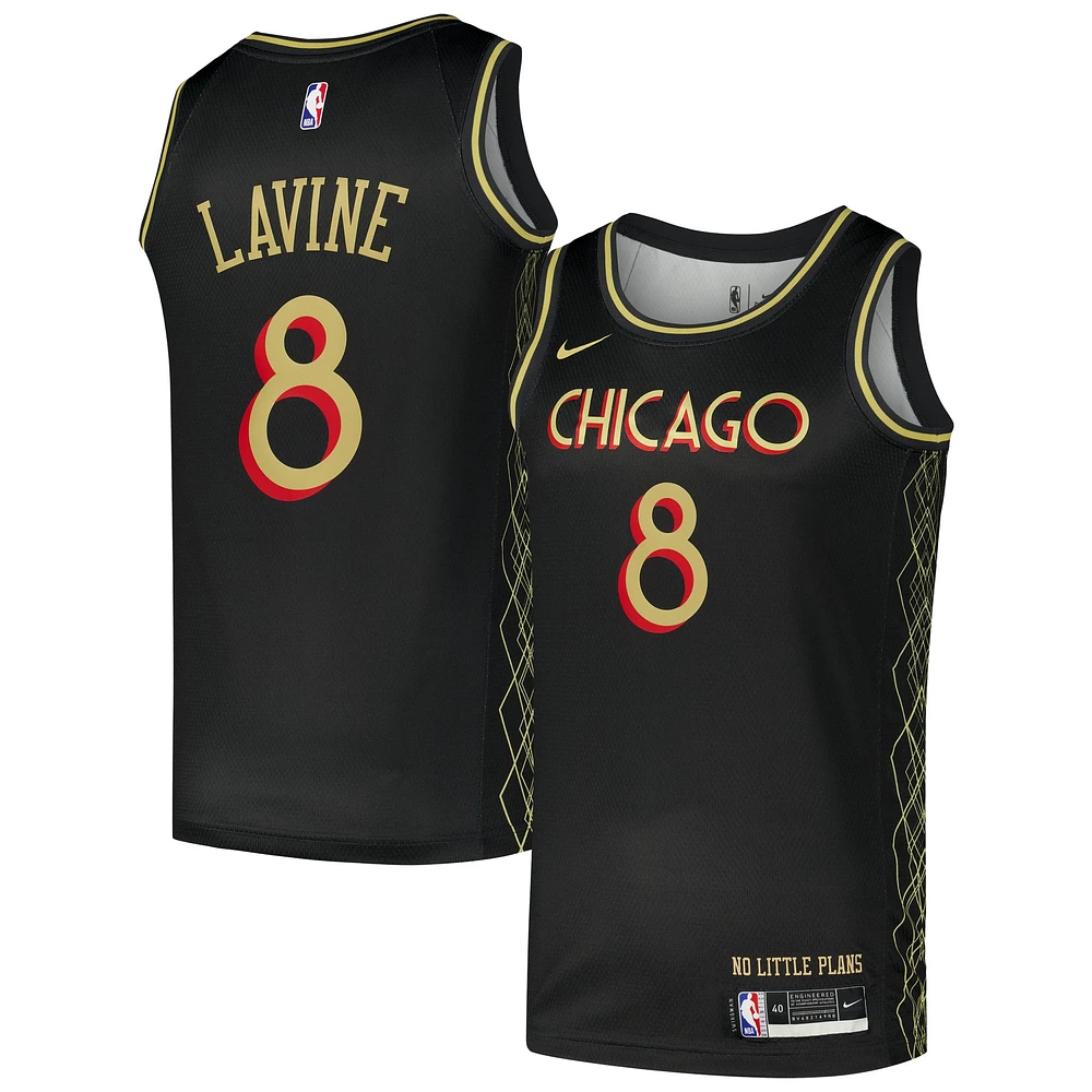 Maillot Nike Zach LaVine pour homme, noir, Chicago Bulls, Swingman Player - City Edition