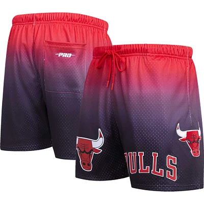 Men's Pro Standard Black/Red Chicago Bulls Ombre Mesh Shorts