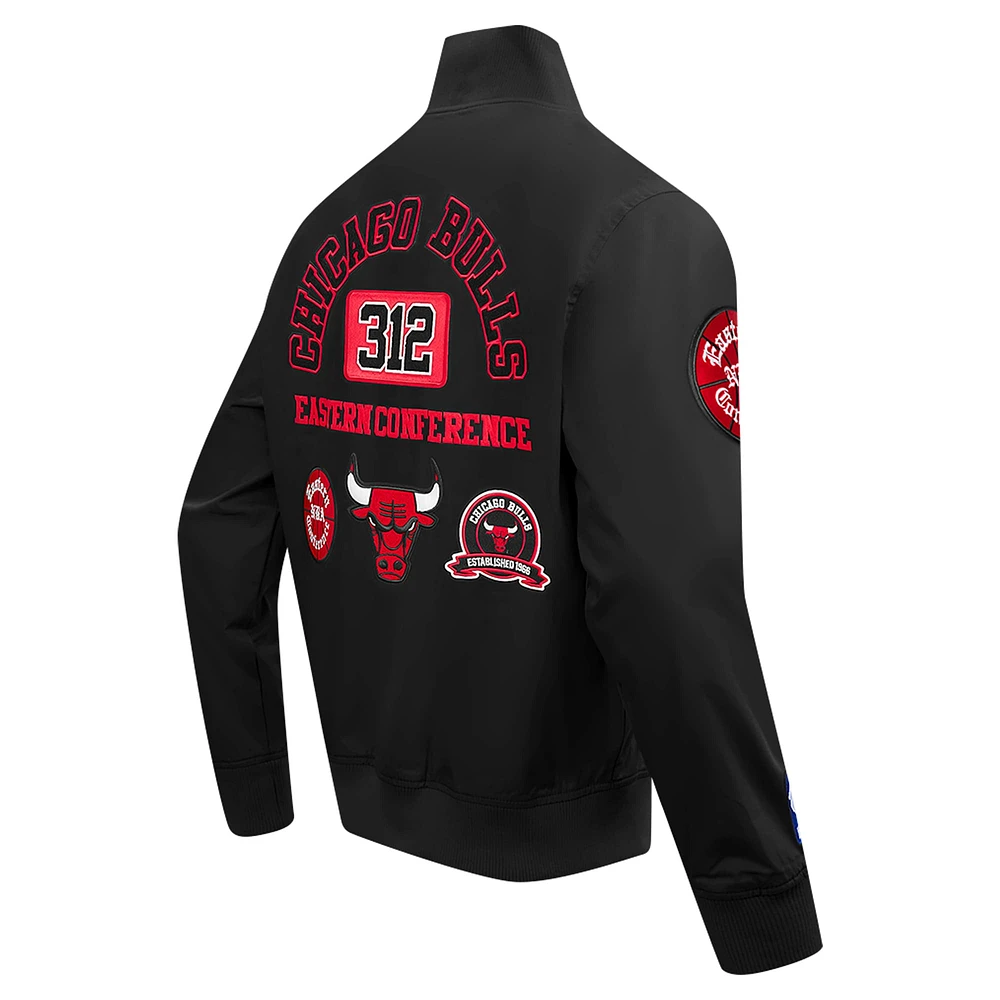 Veste zippée en sergé noir Pro Standard Chicago Bulls Area Code pour homme