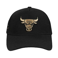 Men's Pro Standard  Black Chicago Bulls  Metallic Logo Pinch Front Adjustable Hat