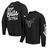 Men's Pro Standard Black Chicago Bulls Paint the City Drop Shoulder Sweatshirt