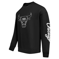 Men's Pro Standard Black Chicago Bulls Paint the City Drop Shoulder Sweatshirt