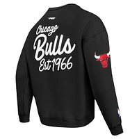 Men's Pro Standard Black Chicago Bulls Paint the City Drop Shoulder Sweatshirt