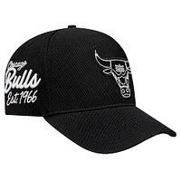 Casquette Snapback Pro Standard noire Chicago Bulls Paint the City Pinch Front pour hommes