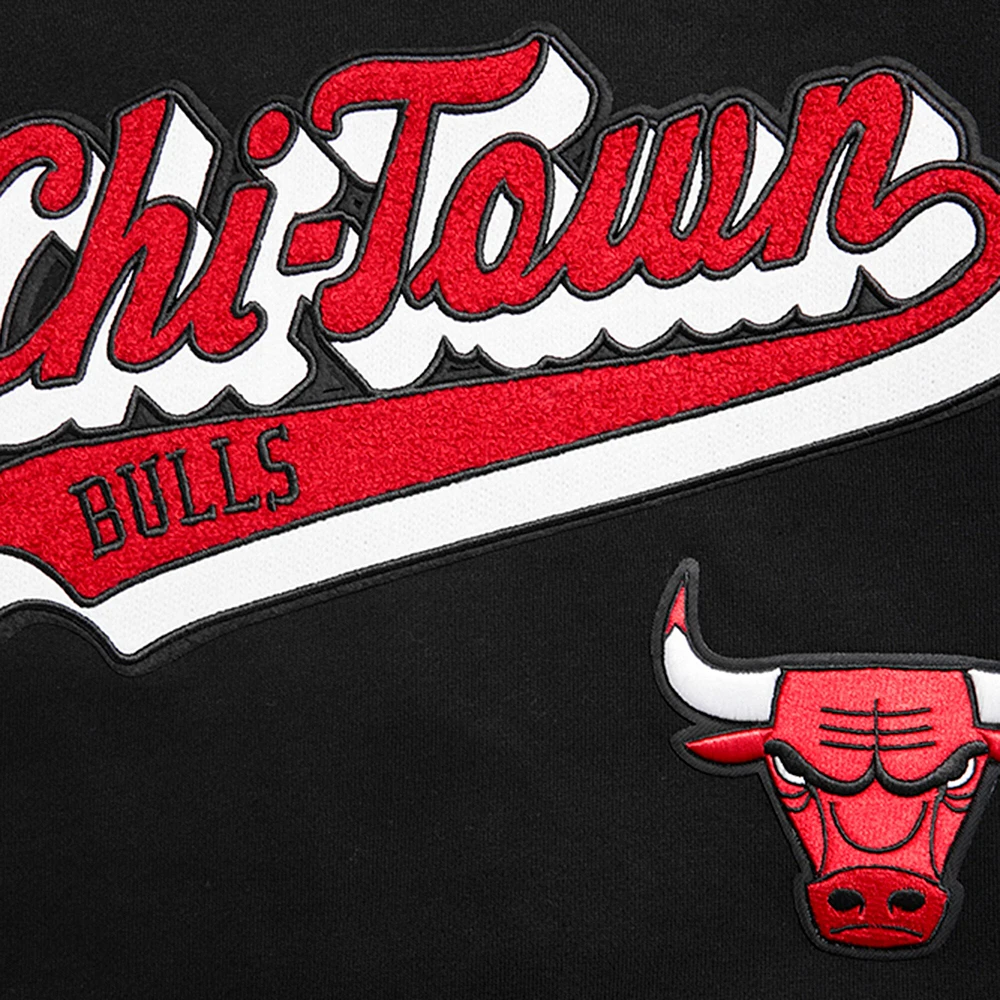 Sweat à capuche noir Pro Standard des Chicago Bulls Script Tail pour hommes