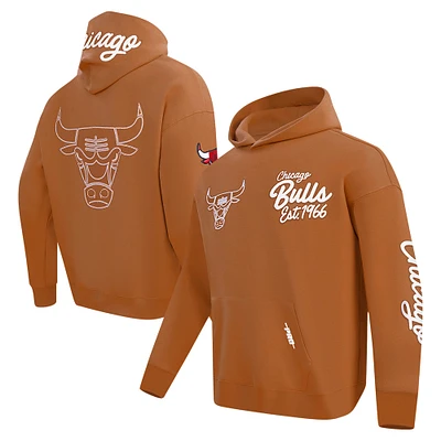 Sweat à capuche épaules tombantes Pro Standard Brown Chicago Bulls Paint the City pour homme