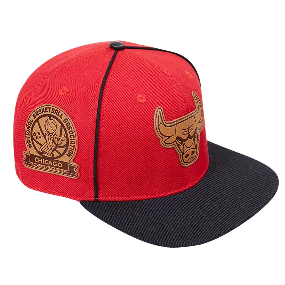 Mitchell & Ness Chicago Bulls Snapback Hat Cap Black/Red Eyes