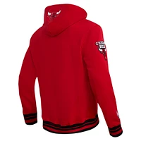 Men's Pro Standard Red Chicago Bulls Script Tail Pullover Hoodie