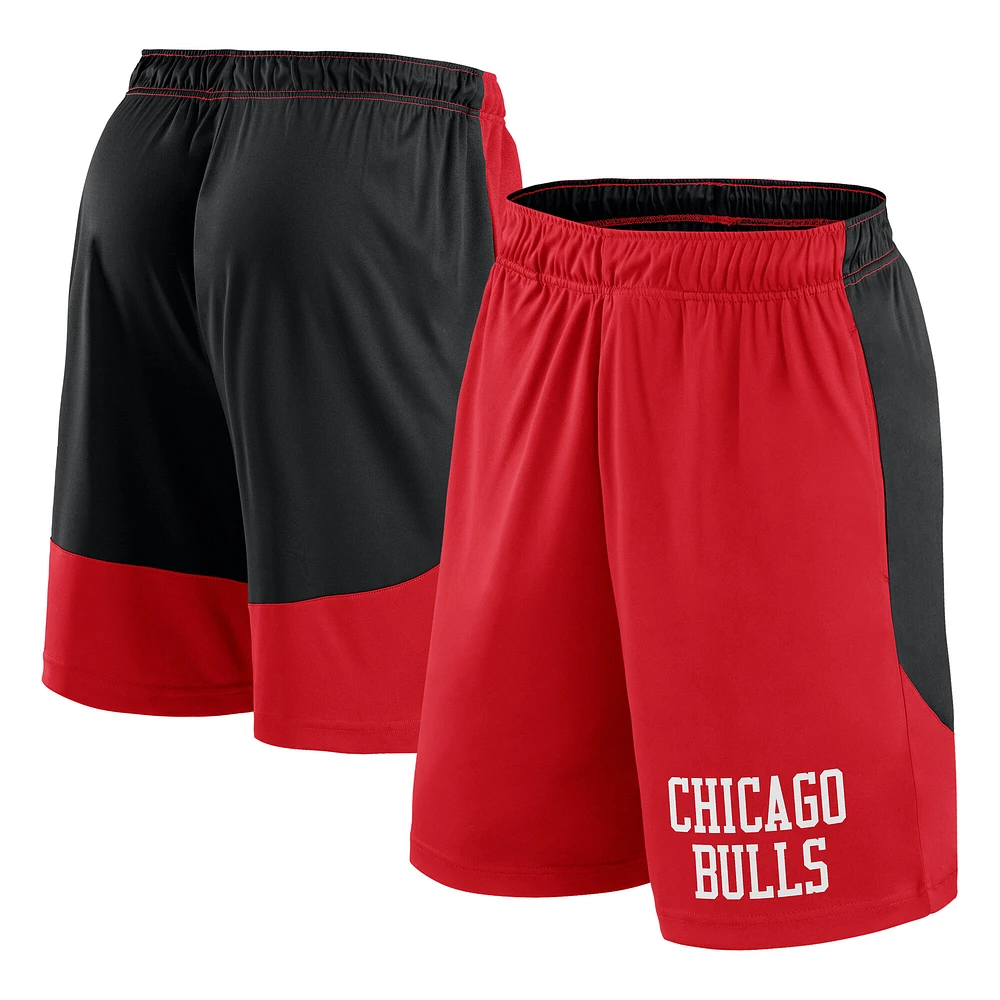 Short de performance rouge/noir pour homme des Chicago Bulls