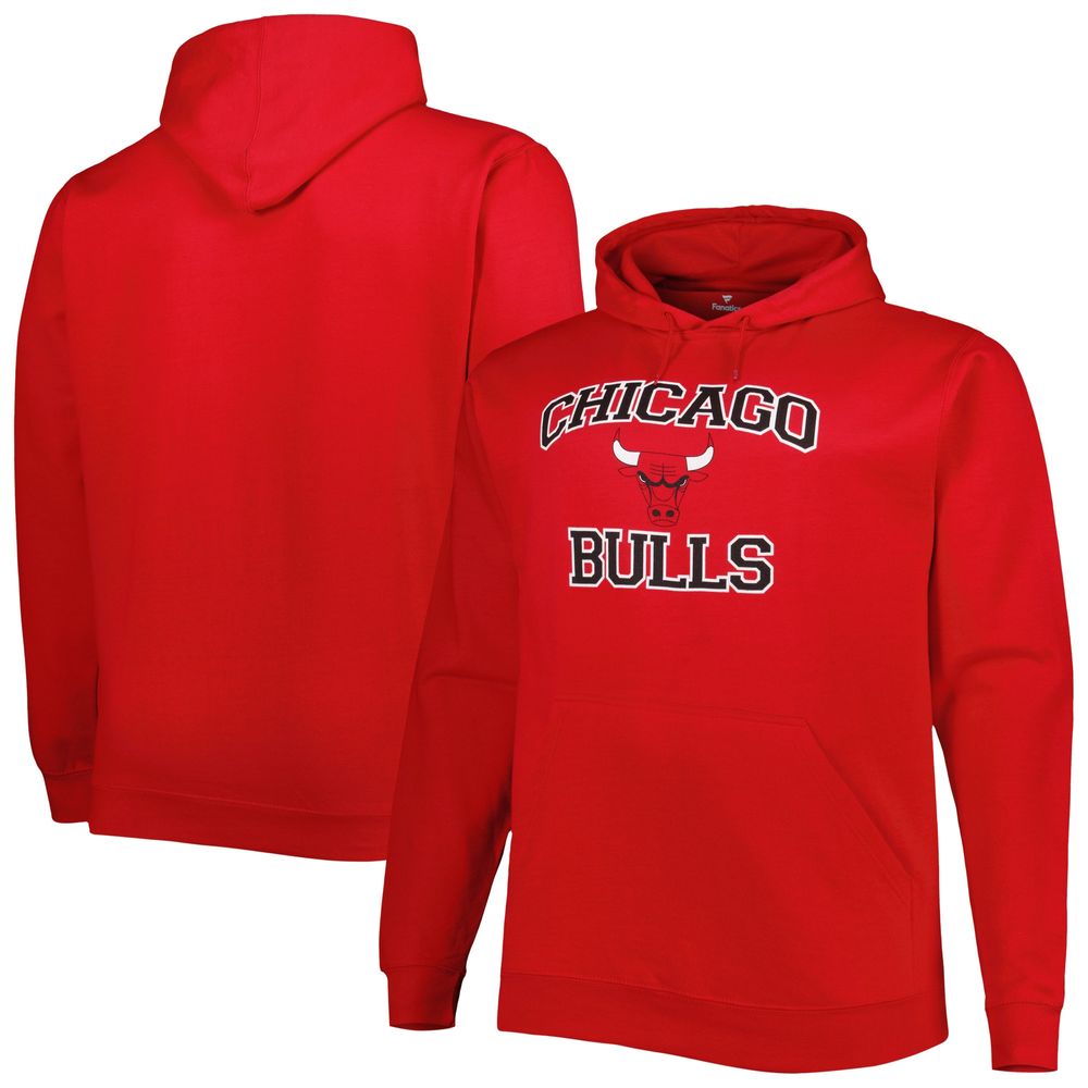 Men's Red Chicago Bulls Big & Tall Heart Soul Pullover Hoodie