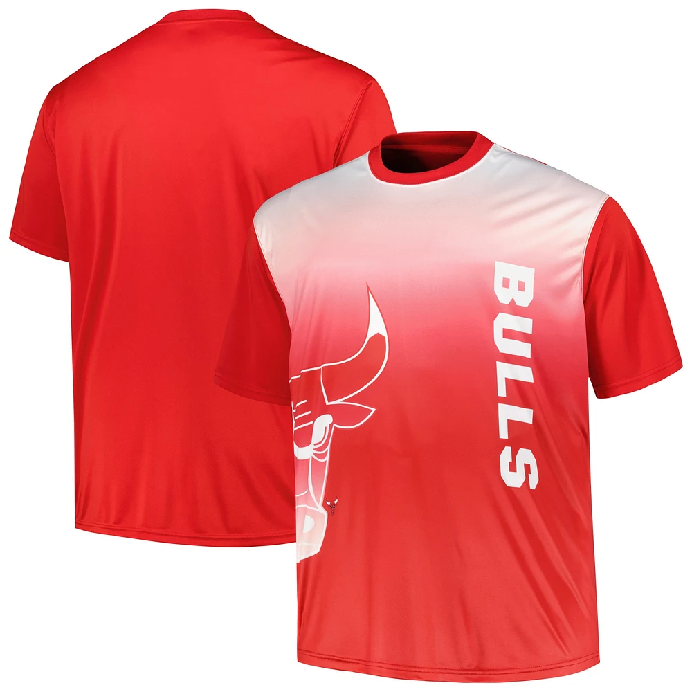 T-shirt rouge sublimé Chicago Bulls Big & Tall pour homme