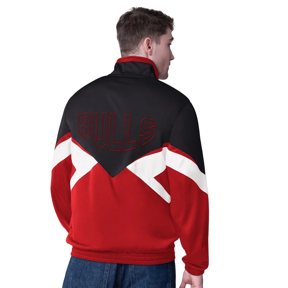 Men's Starter Red Chicago Bulls Rush Applique Full-Zip Track Jacket