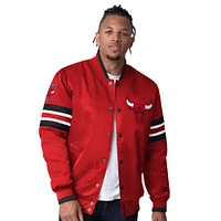 Veste en satin à boutons-pression Starter Red Chicago Bulls Scout Varsity pour homme