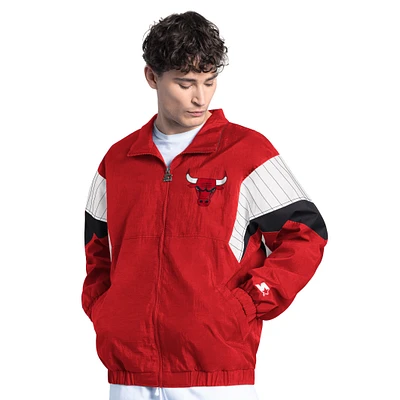 Men's Starter Red Chicago Bulls Yard Line Full-Zip Jacket