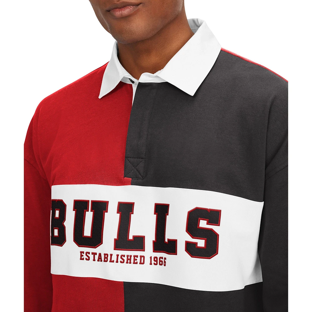 T-shirt à manches longues Ronnie Rugby des Chicago Bulls Tommy Jeans pour homme, rouge/noir