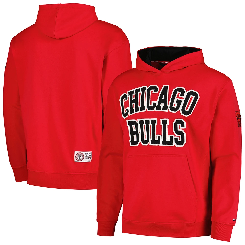 Men's Tommy Jeans Red Chicago Bulls Greyson Pullover Hoodie