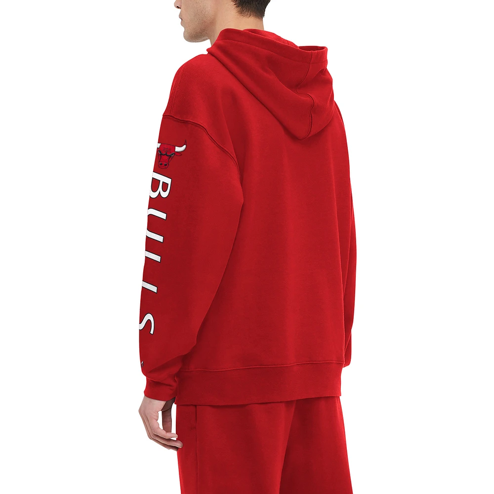 Sweat à capuche rouge Tommy Jeans pour hommes des Chicago Bulls Kenny Pull