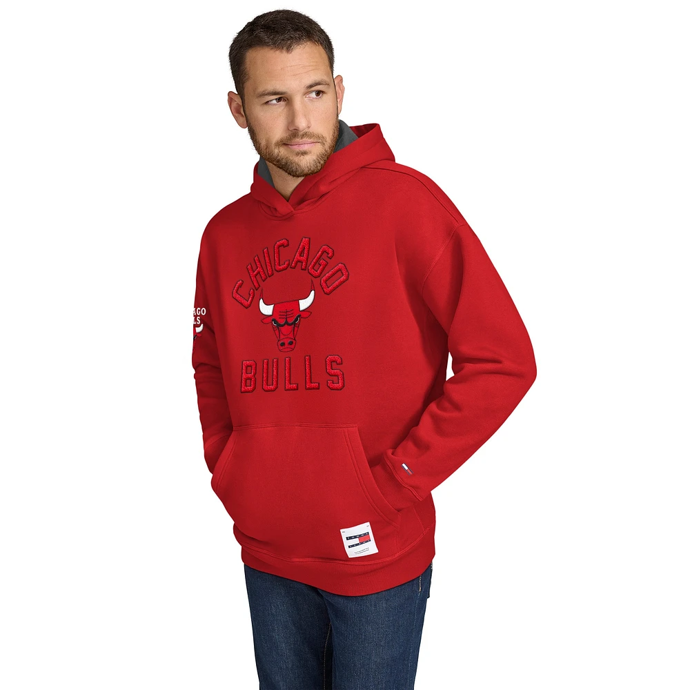 Sweat à capuche rouge Tommy Jeans Chicago Bulls Sebastian pour homme