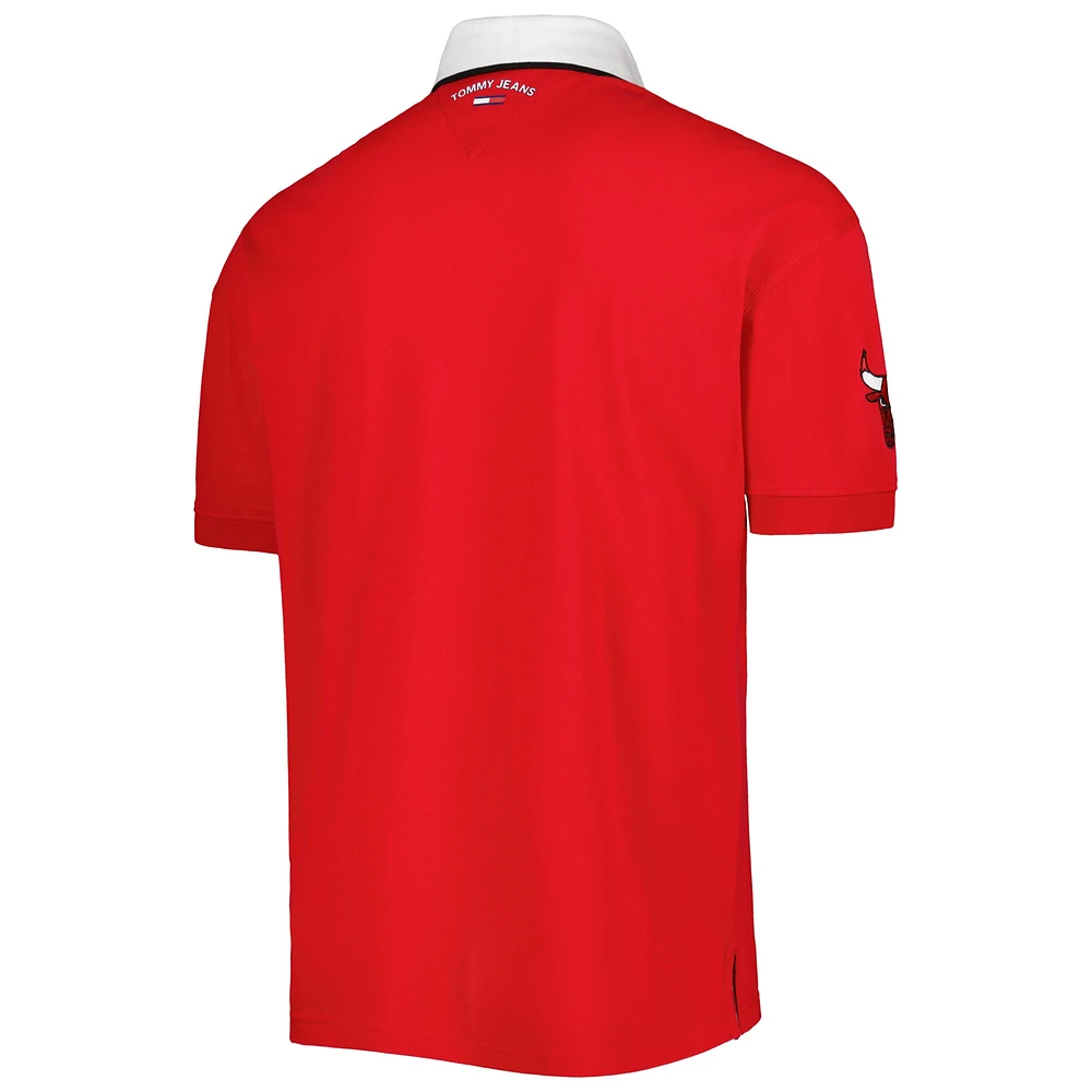 Polo en piqué Stanley des Chicago Bulls de Tommy Jeans pour homme, rouge