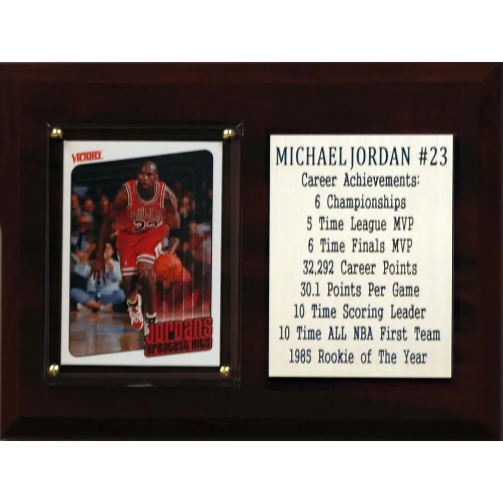 Michael Jordan Rookie Of The Year Baseball Card in Plaque, Great